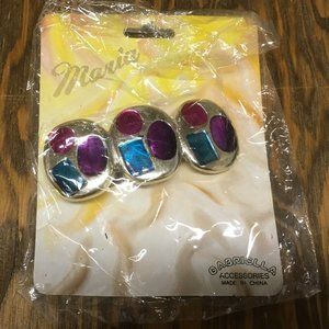Vintage bright color Maria hair barrette clip Gabriella brand still in package
